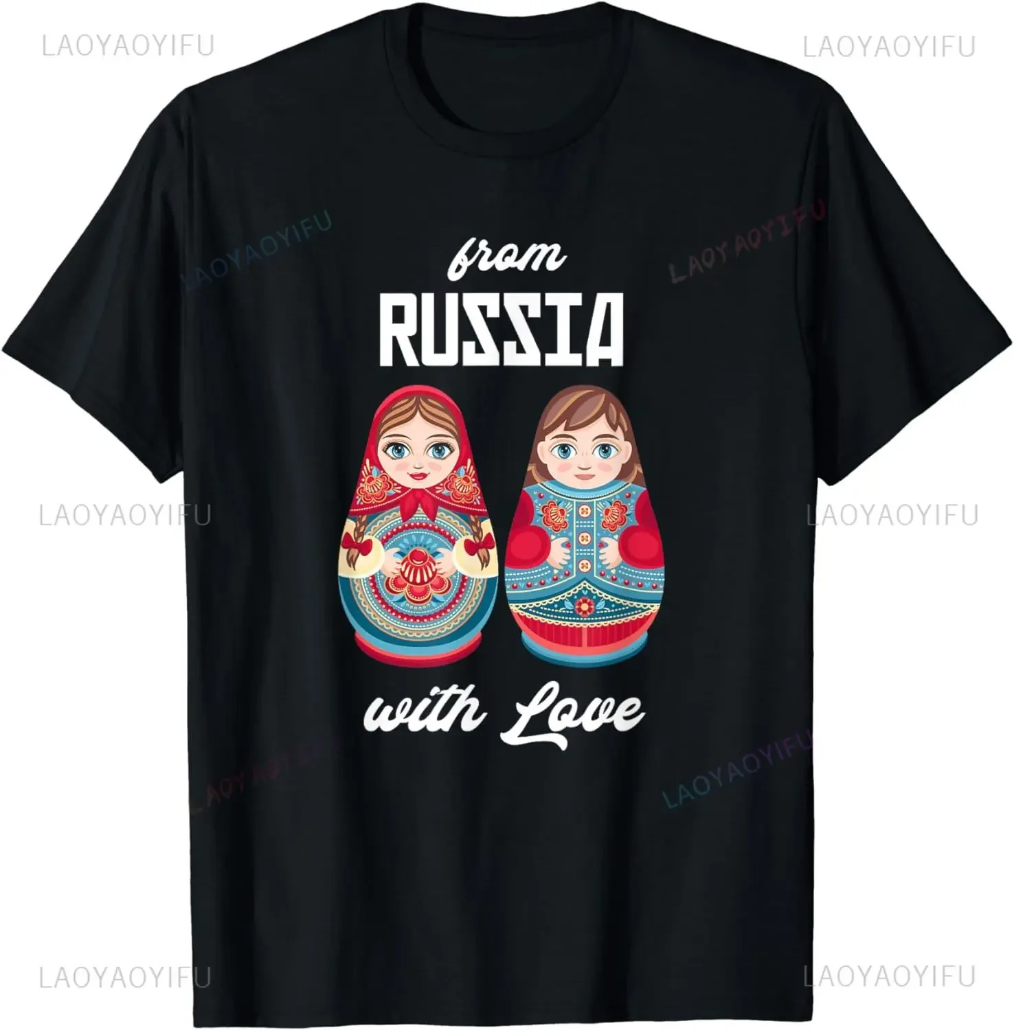 Милая русская футболка с гнездовающей куклой, забавная мода, повседневное летнее платье с короткими рукавами и круглым вырезом, топ унисекс в стиле Харадзюку
Милая русская футболка с гнездовающей куклой, забавная мода, повседневное летнее платье с короткими рукавами и круглым вырезом, топ унисекс в стиле Харадзюку