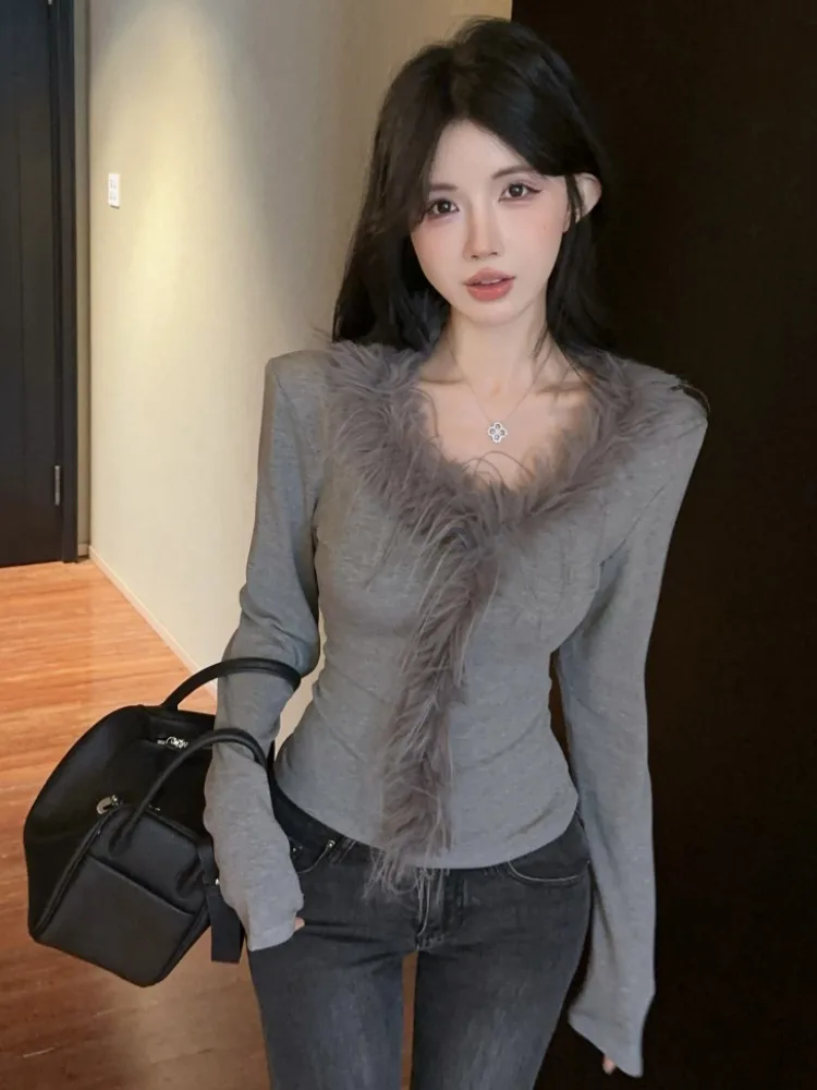 Elegant V-Neck Long Sleeve T-Shirt Women's Autumn Winter Pure Desire Spicy Girl Base Layer Shirt Inner Wear Commute Style Sim...
Elegant V-Neck Long Sleeve T-Shirt Women's Autumn Winter Pure Desire Spicy Girl Base Layer Shirt Inner Wear Commute Style Sim...