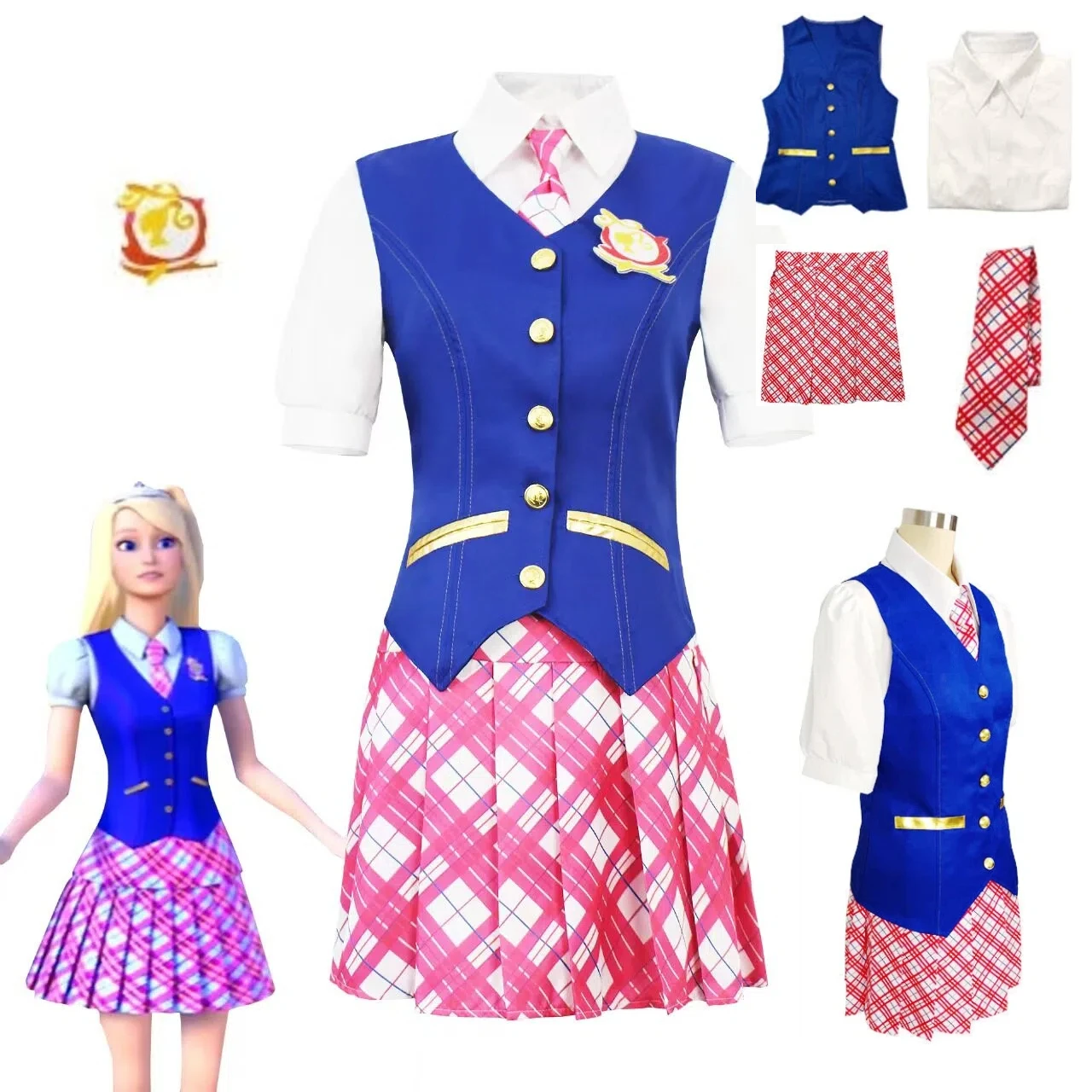 Anime Movie Princess Academy Cosplay Outfit Delancy Slim Dress Uniform Necktie Brooch Mini Skirt Costume Halloween Party Clothes
Anime Movie Princess Academy Cosplay Outfit Delancy Slim Dress Uniform Necktie Brooch Mini Skirt Costume Halloween Party Clothes