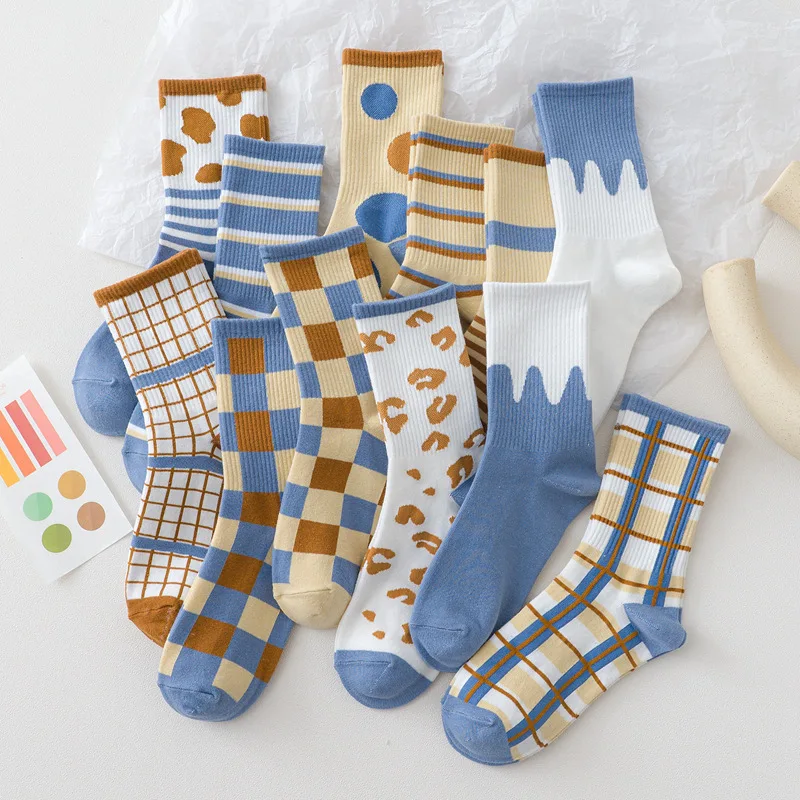 Low Tube Socks for Women Simple Striped and Checked Pattern Medium Thickness Spring Autumn Socks
Low Tube Socks for Women Simple Striped and Checked Pattern Medium Thickness Spring Autumn Socks