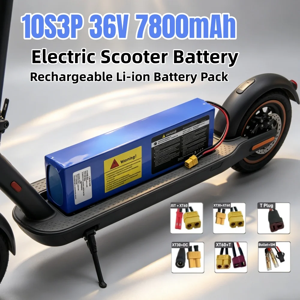 36V 10S3P 7800mAh 18650 rechargeable lithium-ion battery 1000W built-in BMS Suitable for KUGOO S1, S2, S3 Electric Scooters
36V 10S3P 7800mAh 18650 rechargeable lithium-ion battery 1000W built-in BMS Suitable for KUGOO S1, S2, S3 Electric Scooters