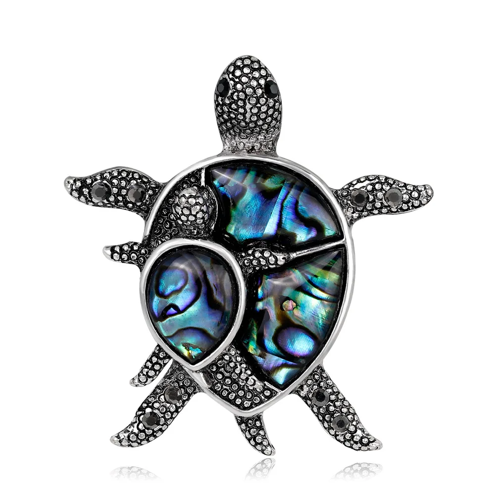 European and American exaggerated jewelry new electroplated ancient silver animal brooch small turtle brooch
European and American exaggerated jewelry new electroplated ancient silver animal brooch small turtle brooch