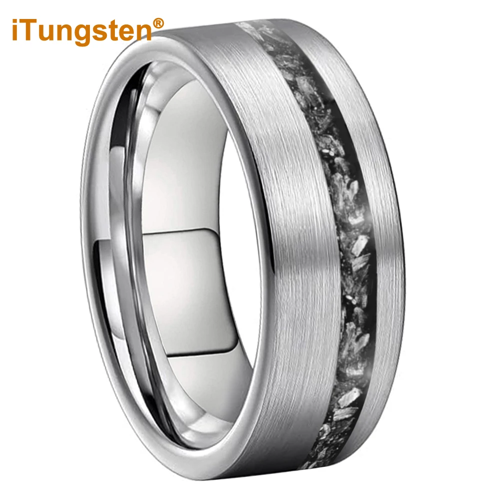 iTungsten 8mm Silver/Black Tungsten Engagement Wedding Band Ring for Men Women Genuine Meteorite Chip Inlay Fashion Jewelry
iTungsten 8mm Silver/Black Tungsten Engagement Wedding Band Ring for Men Women Genuine Meteorite Chip Inlay Fashion Jewelry