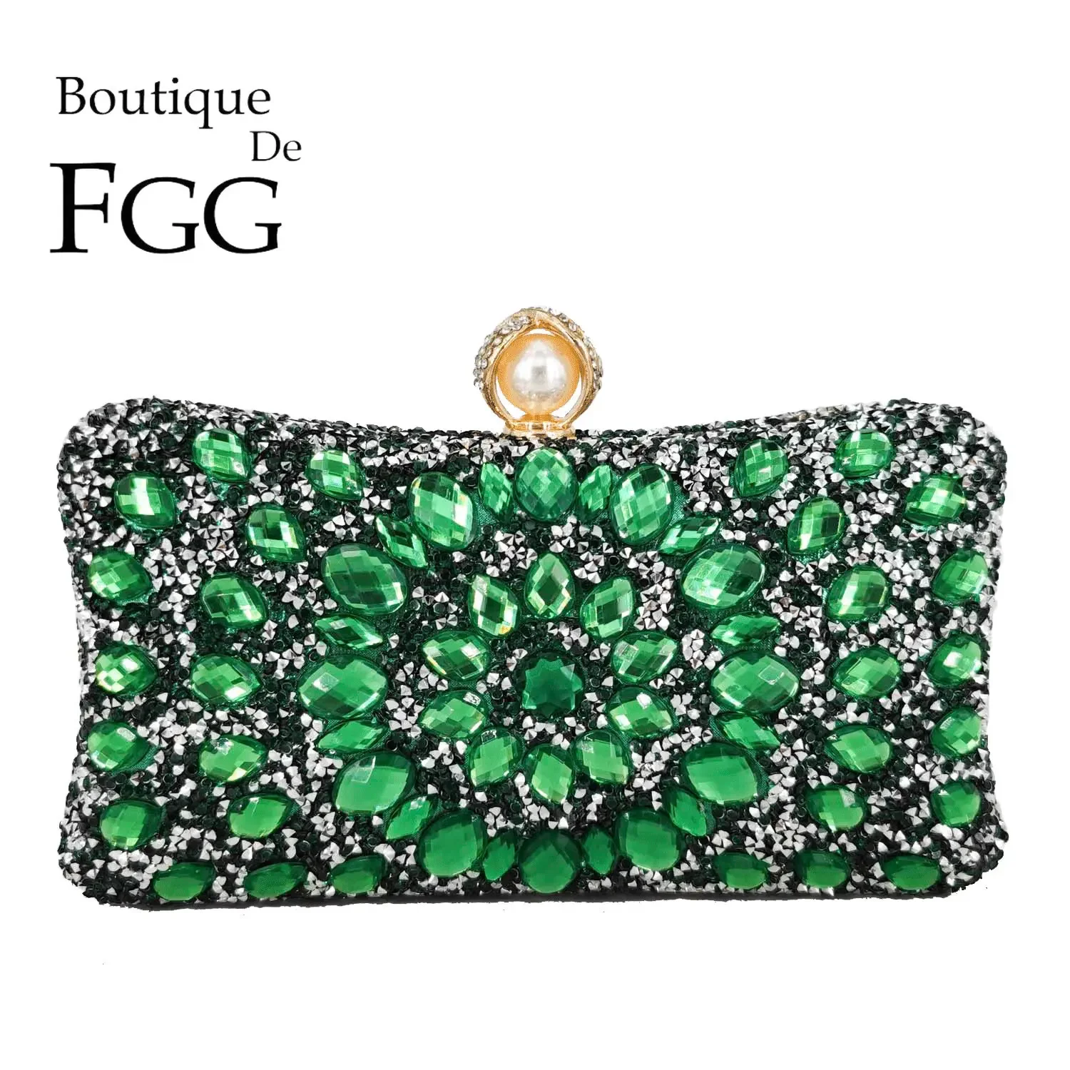 Boutique De FGG Synthetic Pearl Clasp Women Green Evening Bags and Clutches Bridal Wedding Rhinestone Handbags Party Purse Bag
Boutique De FGG Synthetic Pearl Clasp Women Green Evening Bags and Clutches Bridal Wedding Rhinestone Handbags Party Purse Bag