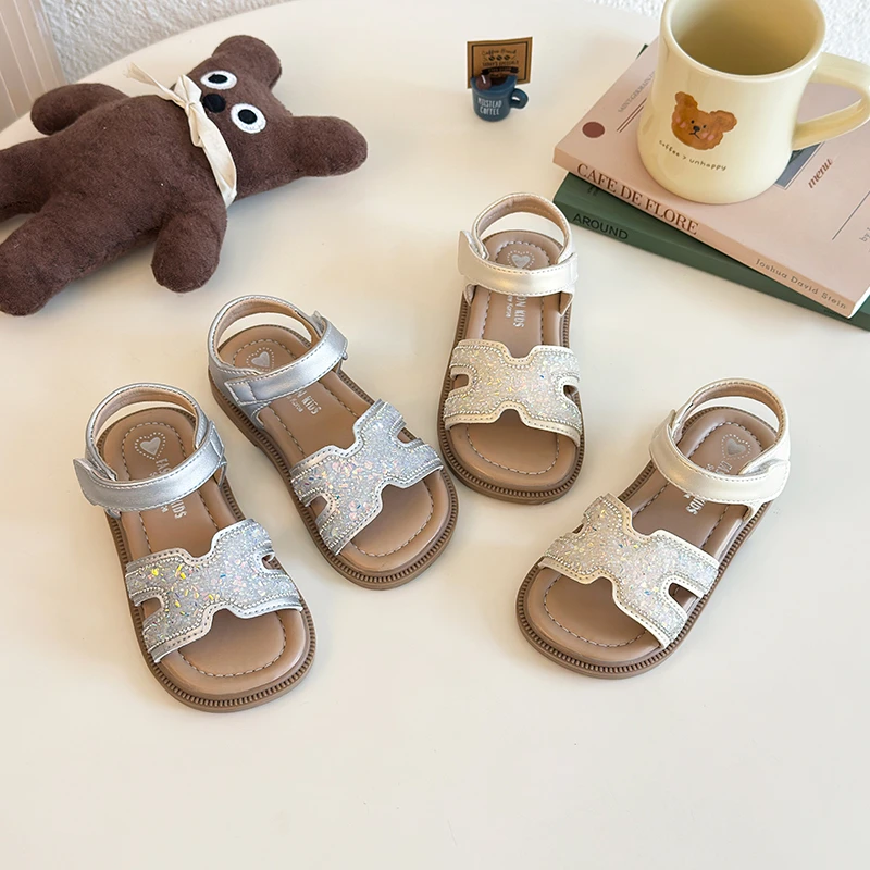 Summer Girl's Comfy Sandals Glimmer Open Toe Shallow Stylish Kid's Flat Shoes Solid Colors Hook-loop Daily Children Shoe 7-12Y
Summer Girl's Comfy Sandals Glimmer Open Toe Shallow Stylish Kid's Flat Shoes Solid Colors Hook-loop Daily Children Shoe 7-12Y