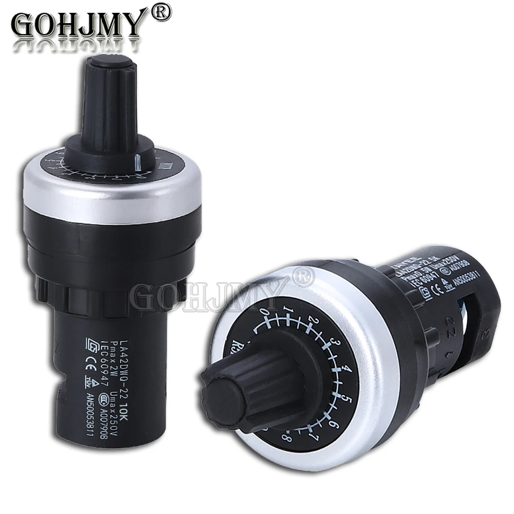 LA42DWQ-22 1K 2K 5K 10K 20K 50K 100K 200K 22mm Diameter Pots Rotary Potentiometer Converter Governor Inverter Resistance Switch
LA42DWQ-22 1K 2K 5K 10K 20K 50K 100K 200K 22mm Diameter Pots Rotary Potentiometer Converter Governor Inverter Resistance Switch