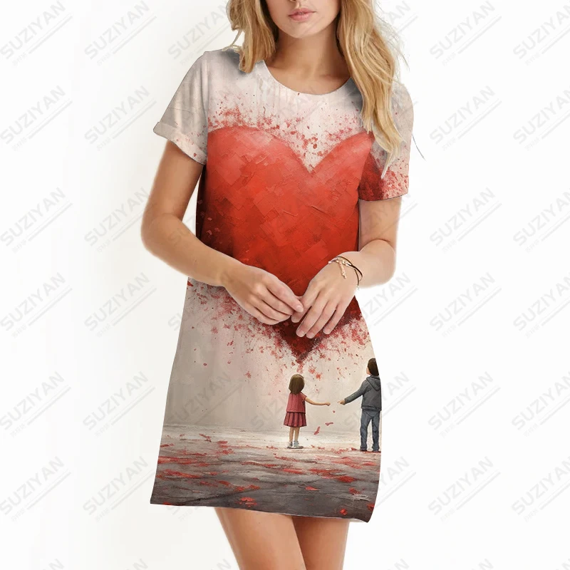 2023 New Fashion Trend Lady Dress Summer Simple and Comfortable Dress Love 3d Printing Dress Holiday Party Dress
2023 New Fashion Trend Lady Dress Summer Simple and Comfortable Dress Love 3d Printing Dress Holiday Party Dress