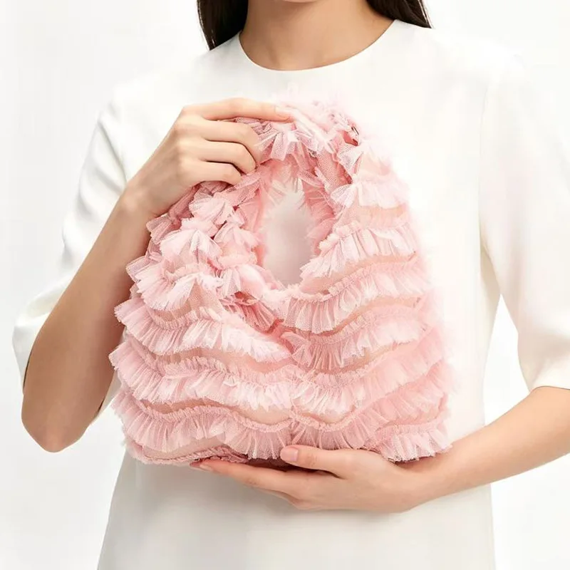 Sweet Sweet Rose Petal Handbag Elegant Lace Patchwork Flowers Tote Bags Soft Light Top Handle Lace Pleated Bag Evening Party
Sweet Sweet Rose Petal Handbag Elegant Lace Patchwork Flowers Tote Bags Soft Light Top Handle Lace Pleated Bag Evening Party