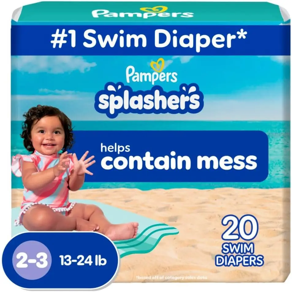 Pampers Swim Diapers - Splashers - Size 2-3, 20 Count, Gap-Free Disposable Baby Swimming Pants
Pampers Swim Diapers - Splashers - Size 2-3, 20 Count, Gap-Free Disposable Baby Swimming Pants