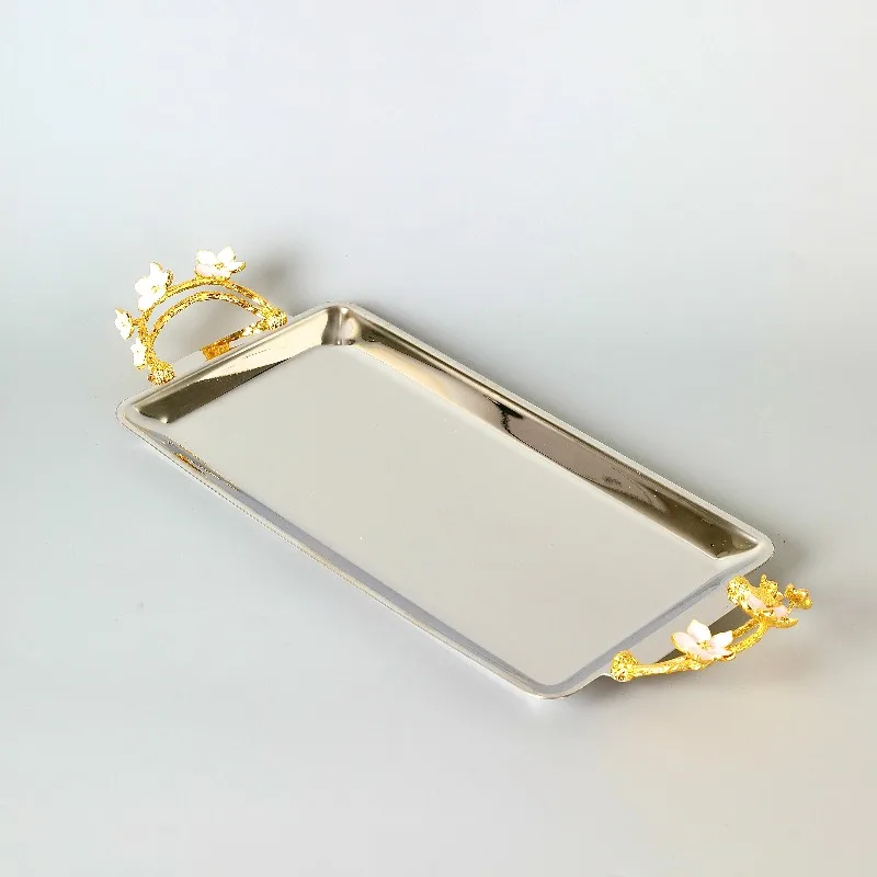 Factory Wholesale Luxury Supply Food Tray with Metal Squid Handle Stainless Steel Supply Tray Restaurant Hotel
Factory Wholesale Luxury Supply Food Tray with Metal Squid Handle Stainless Steel Supply Tray Restaurant Hotel