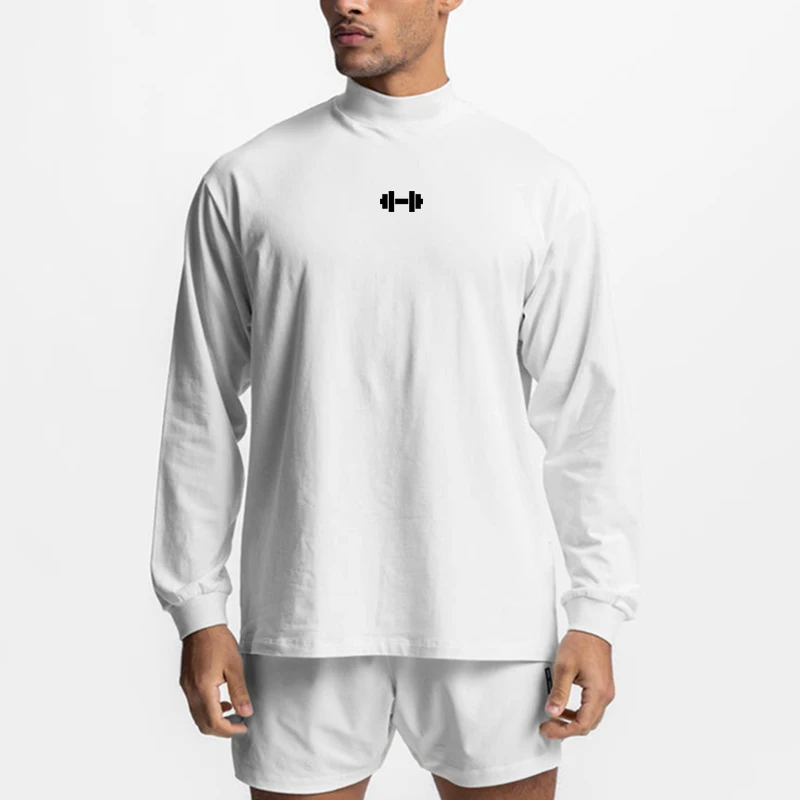 Oversized Long Sleeve Running T-shirts Mens Dumbbell Mock Neck Dropped Shoulder Loose Sports Fitness Gym Bodybuilding T Shirts
Oversized Long Sleeve Running T-shirts Mens Dumbbell Mock Neck Dropped Shoulder Loose Sports Fitness Gym Bodybuilding T Shirts