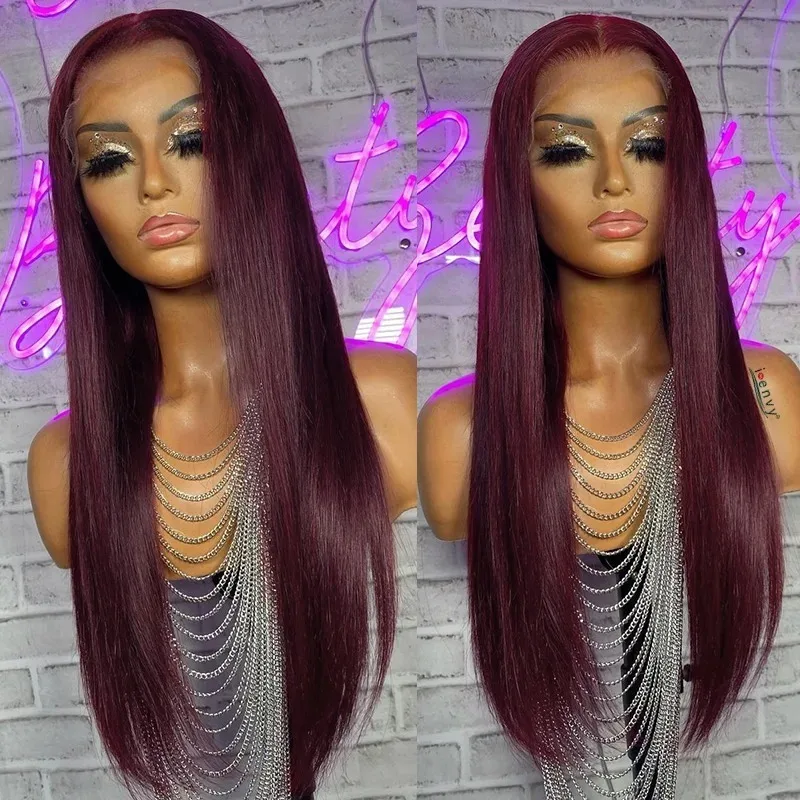99J Burgundy Red Bone Straight Lace Front Wig Preplucked 13x4 HD High Quality Synthetic And Blend Lace Wigs Free Part Cosplay
99J Burgundy Red Bone Straight Lace Front Wig Preplucked 13x4 HD High Quality Synthetic And Blend Lace Wigs Free Part Cosplay