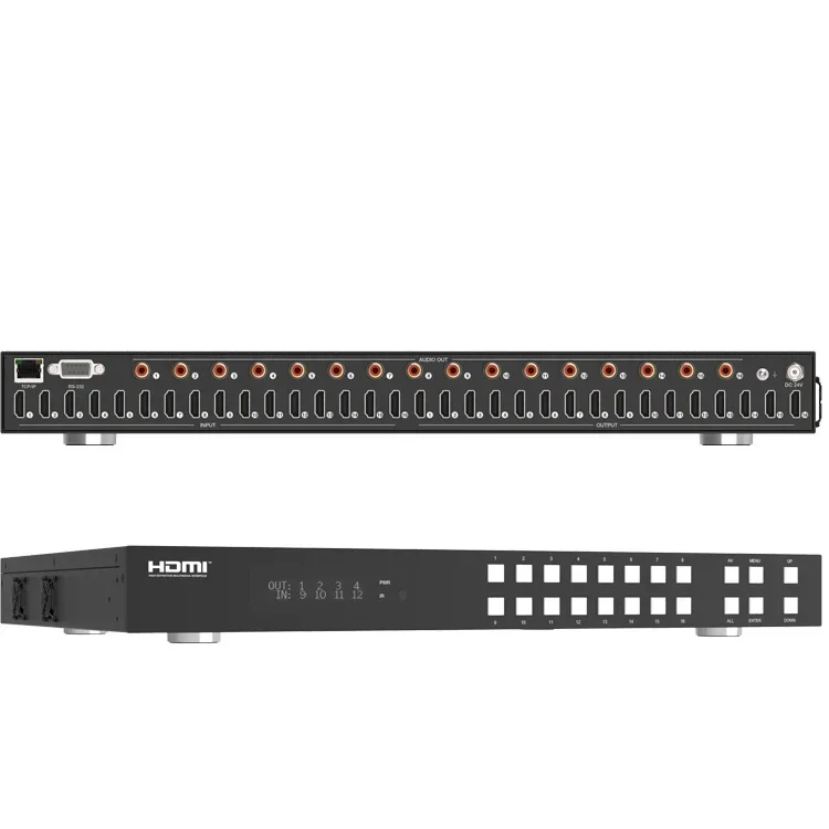 In stock16x16 UHD 4K 60Hz HDR HDMI Matrix Switcher with Down Scaler SPDIF Audio Extractor
In stock16x16 UHD 4K 60Hz HDR HDMI Matrix Switcher with Down Scaler SPDIF Audio Extractor