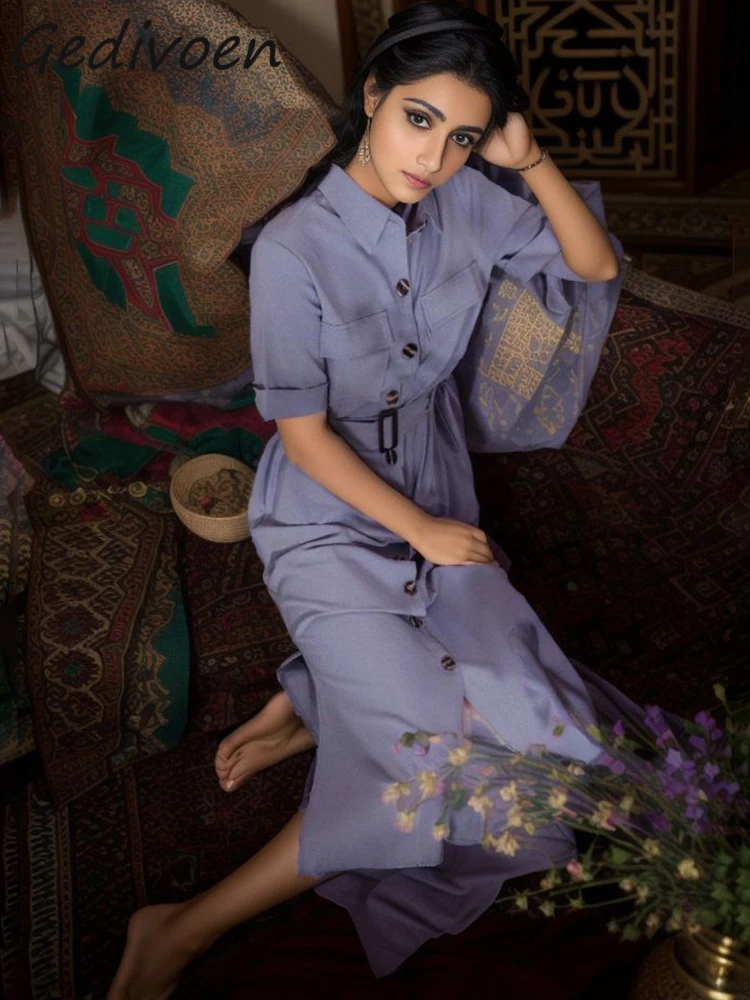 Gedivoen Summer Fashion Runway Light Blue Vintage Dress Women Lapel Pocket Single Breasted Sashes Gathered Waist Slit Midi Dress
Gedivoen Summer Fashion Runway Light Blue Vintage Dress Women Lapel Pocket Single Breasted Sashes Gathered Waist Slit Midi Dress