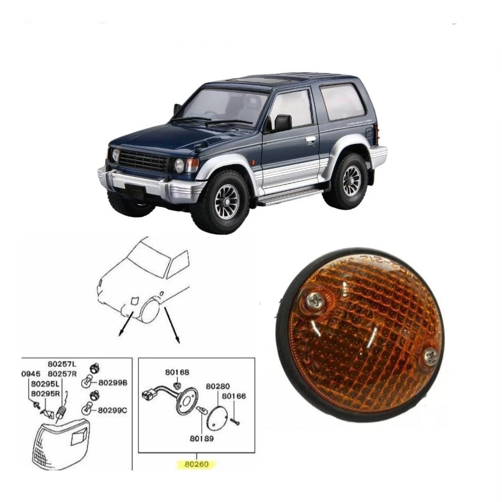1 Pcs LHD or RHD Side Signal Turn Lamp with Bulb for Pajero V20 MB831091 Lamp Kit for Montero V30 Turning Lights for Shogun V40
1 Pcs LHD or RHD Side Signal Turn Lamp with Bulb for Pajero V20 MB831091 Lamp Kit for Montero V30 Turning Lights for Shogun V40