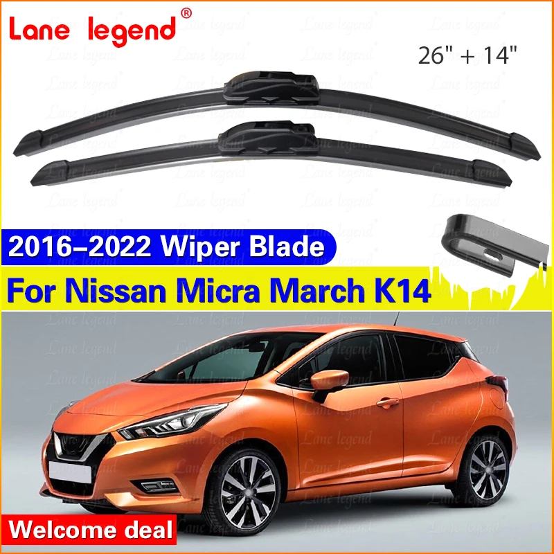 For Nissan Micra March K14 2016-2022 Car Front Wiper Blades Windscreen Windshield Brushes Accessories 2017 2018 2019 2020 2021
For Nissan Micra March K14 2016-2022 Car Front Wiper Blades Windscreen Windshield Brushes Accessories 2017 2018 2019 2020 2021