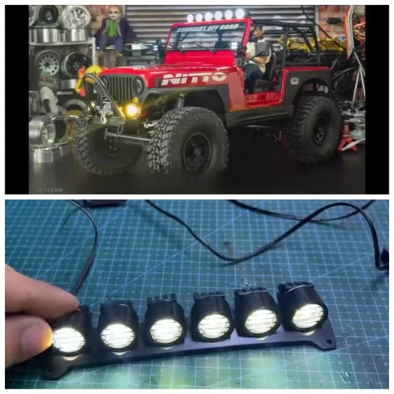 6‑Hole KC Style LED Spot Light Lamp Set Roof Top Crawler Light For Axial SCX10 III Jeep CJ-7 1/10 RC Crawler Upgrade Parts
6‑Hole KC Style LED Spot Light Lamp Set Roof Top Crawler Light For Axial SCX10 III Jeep CJ-7 1/10 RC Crawler Upgrade Parts