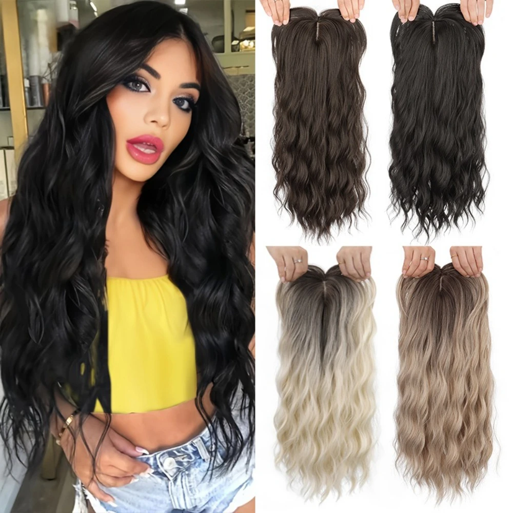 22inch Synthetic Curly Hair Topper with Bangs Medium Length Wavy Wigs Hair Toppers Natural Looking Hairpieces for Women Daily
22inch Synthetic Curly Hair Topper with Bangs Medium Length Wavy Wigs Hair Toppers Natural Looking Hairpieces for Women Daily