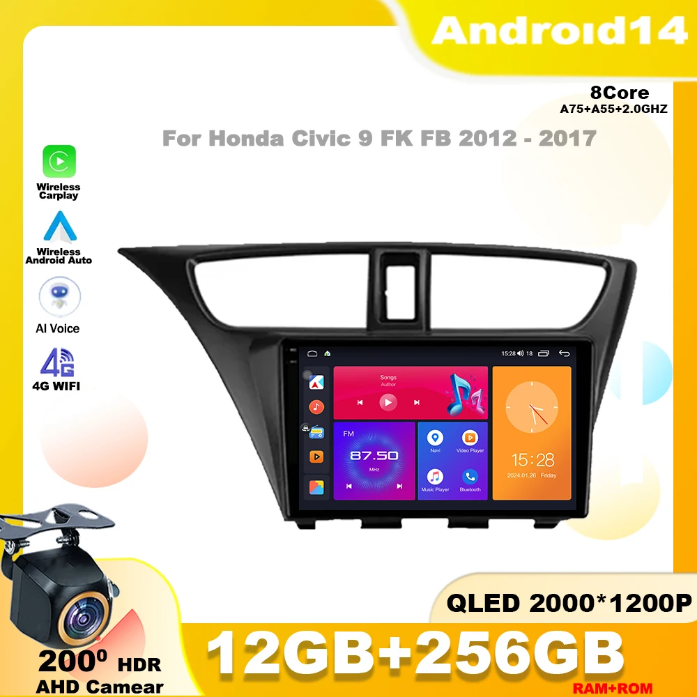 Android 14 для Honda Civic 9 FK FB 2012-2017 Автомобильный радиоприемник Мультимедийный видеоплеер Навигация GPS DSP RDS WIFI BT 4G Carplay Auto
Android 14 для Honda Civic 9 FK FB 2012-2017 Автомобильный радиоприемник Мультимедийный видеоплеер Навигация GPS DSP RDS WIFI BT 4G Carplay Auto