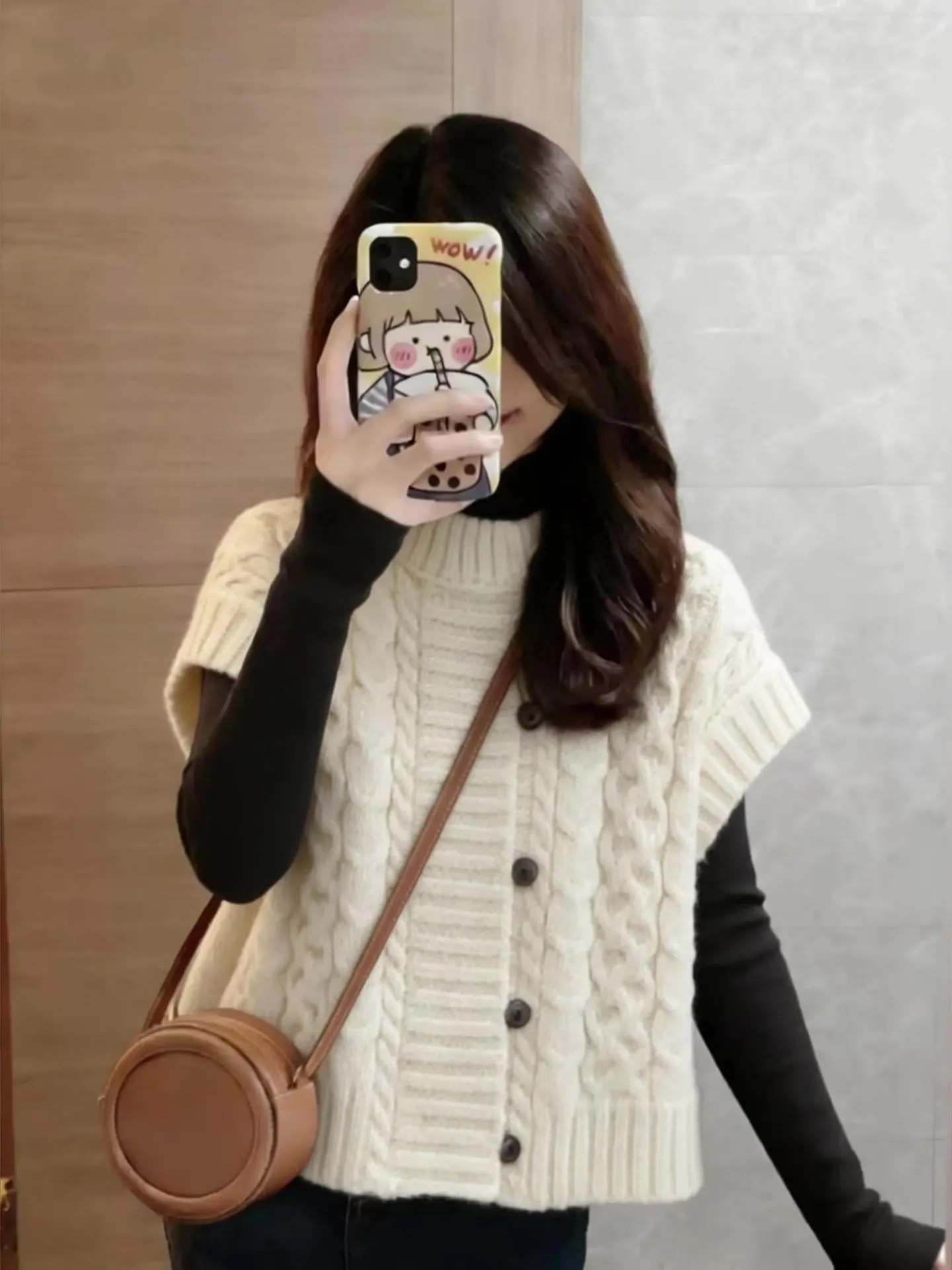 Ele mat Knitted High Collar Tweed Vest Women's Winter Faion Layering Top Korean Sle Straight Cut Wool Blend
Ele mat Knitted High Collar Tweed Vest Women's Winter Faion Layering Top Korean Sle Straight Cut Wool Blend