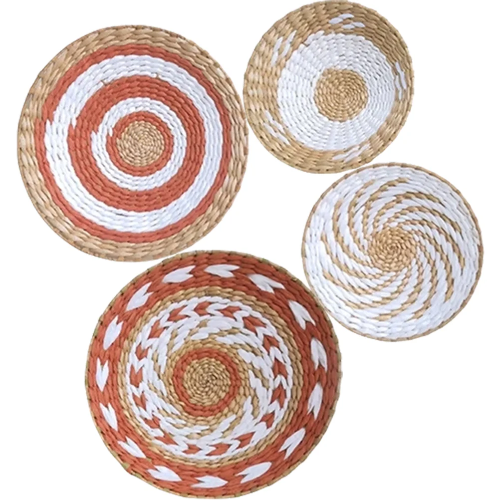 4 Pcs Wall Decoration Plates Bright Colorful Patterns Woven Basket Decorations Straw Hanging Nordic Style Home naments
4 Pcs Wall Decoration Plates Bright Colorful Patterns Woven Basket Decorations Straw Hanging Nordic Style Home naments