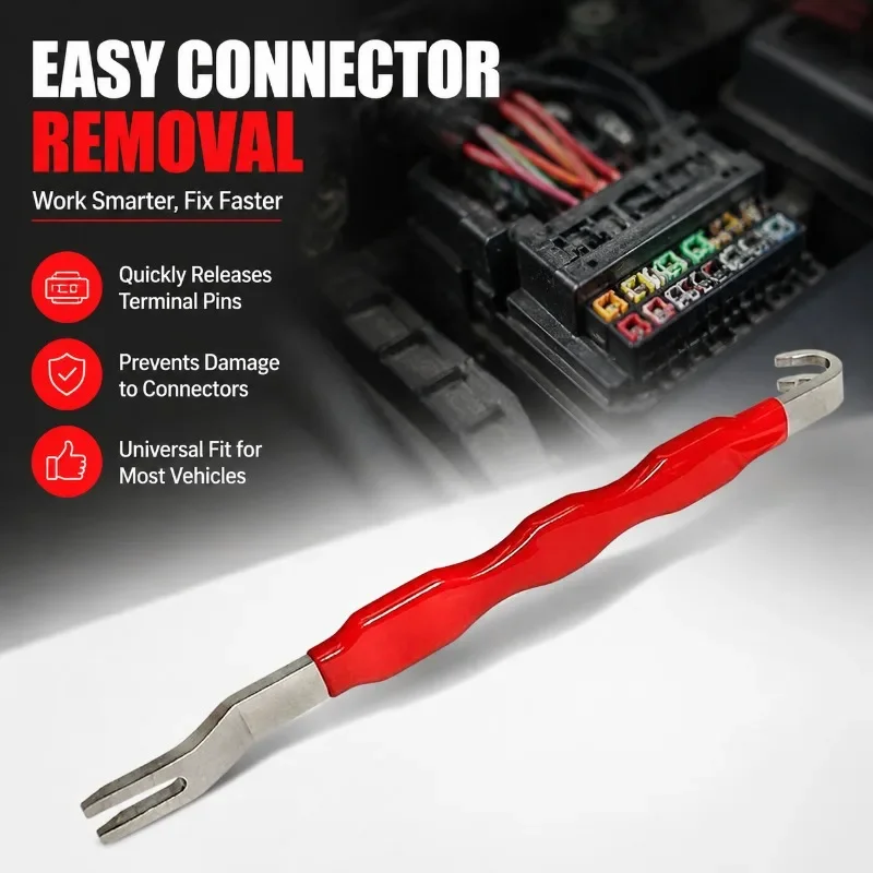 Dual Head Car Pry Bar Wire Disconnect Plier Auto Terminal Connector Remover Wiring Harness Plug Separator Sturdy Hard Metal Body
Dual Head Car Pry Bar Wire Disconnect Plier Auto Terminal Connector Remover Wiring Harness Plug Separator Sturdy Hard Metal Body
