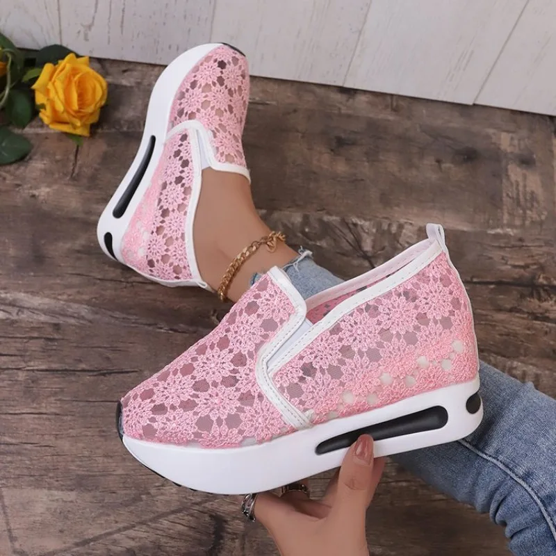 Women's Sneakers Floral Embroidery Mesh Sneakers for Women Slip on Casual Comfy Heeled Shoes Woman
Women's Sneakers Floral Embroidery Mesh Sneakers for Women Slip on Casual Comfy Heeled Shoes Woman