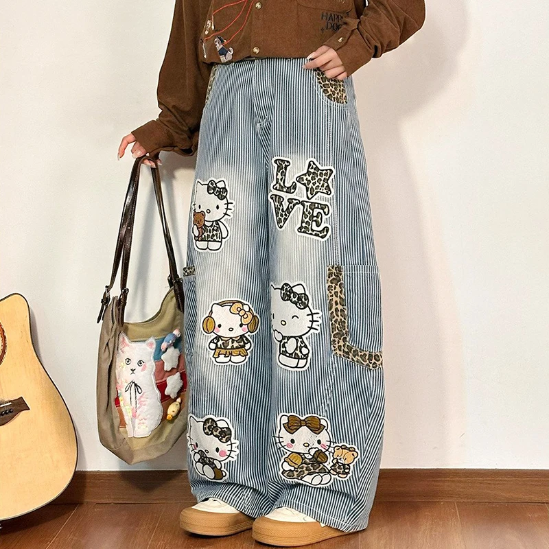 Cartoon Kt Cat Jeans Y2K Hello Kitty Anime Women Trousers American Retro Girls Cute New Slim Age-Reducing Straight Floor Pants
Cartoon Kt Cat Jeans Y2K Hello Kitty Anime Women Trousers American Retro Girls Cute New Slim Age-Reducing Straight Floor Pants