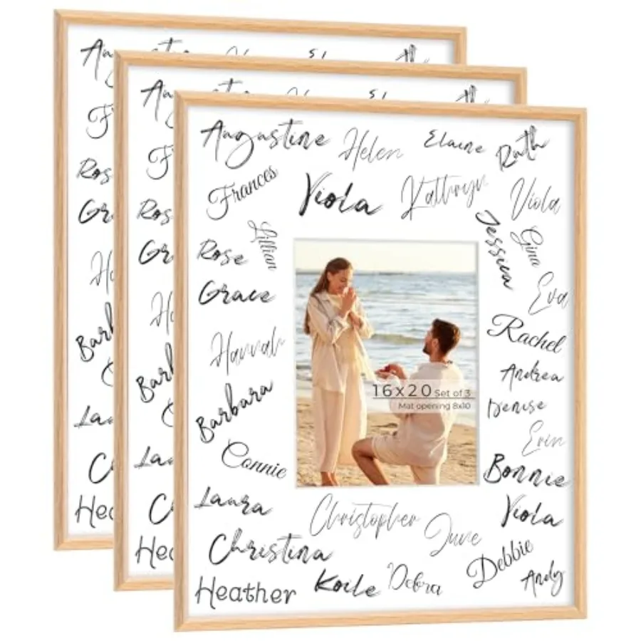 16x20 Signature Picture Frame with 8x10 White Mat Wedding Guest Book Alternative Wall Hanging Photo Frame for Graduation Celebr
16x20 Signature Picture Frame with 8x10 White Mat Wedding Guest Book Alternative Wall Hanging Photo Frame for Graduation Celebr