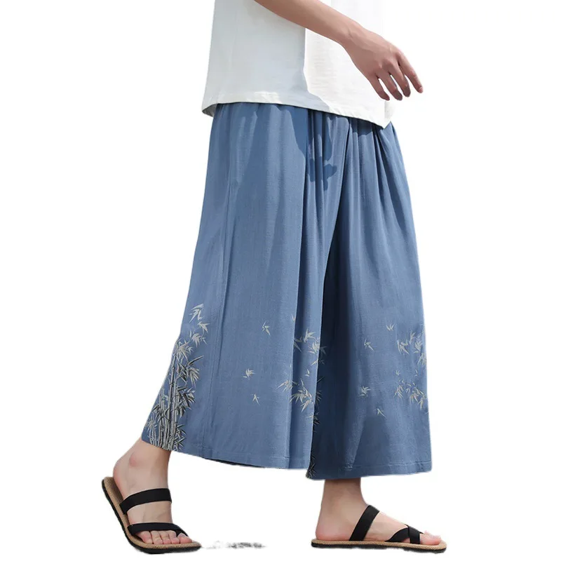 Summer Casual Fashion Versatile Personality Chinese Style Printed Bamboo Leaf Wide Leg Cropped Pants
Summer Casual Fashion Versatile Personality Chinese Style Printed Bamboo Leaf Wide Leg Cropped Pants