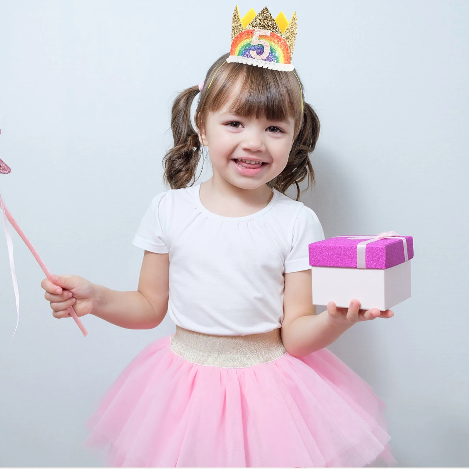 Rainbow Birthday Crown Kids Tiara Party Hairb Number Design Delicate Mini Crown Headdress Baby Hair Ties Ribbon Unique Decor
Rainbow Birthday Crown Kids Tiara Party Hairb Number Design Delicate Mini Crown Headdress Baby Hair Ties Ribbon Unique Decor