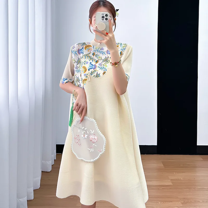 Pleats Pleated Dress 2024 Summer Printed Plate Button Loose New Chinese Pleated Casual Elegant Dress Woman Plus Size Clothing
Pleats Pleated Dress 2024 Summer Printed Plate Button Loose New Chinese Pleated Casual Elegant Dress Woman Plus Size Clothing