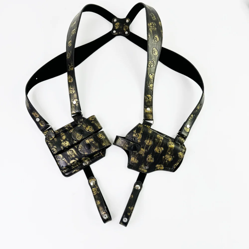 Skull Pattern Underarm Holster Unisex Tactical Double Magazine Holder Shoulder Carry Bag Halloween Party Cosplay Costume Accesso
Skull Pattern Underarm Holster Unisex Tactical Double Magazine Holder Shoulder Carry Bag Halloween Party Cosplay Costume Accesso