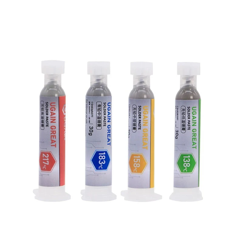 US-138 solder paste high, medium and low temperature solder paste CPU solder paste 158 bonding UG syringe solder paste
US-138 solder paste high, medium and low temperature solder paste CPU solder paste 158 bonding UG syringe solder paste