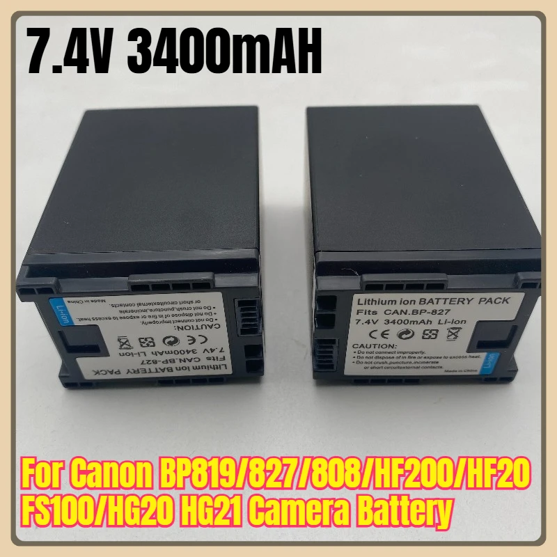 7.4V 3400mAH Camera Battery for Canon BP819/827/808/HF200/HF20 FS100/HG20 HG21
7.4V 3400mAH Camera Battery for Canon BP819/827/808/HF200/HF20 FS100/HG20 HG21