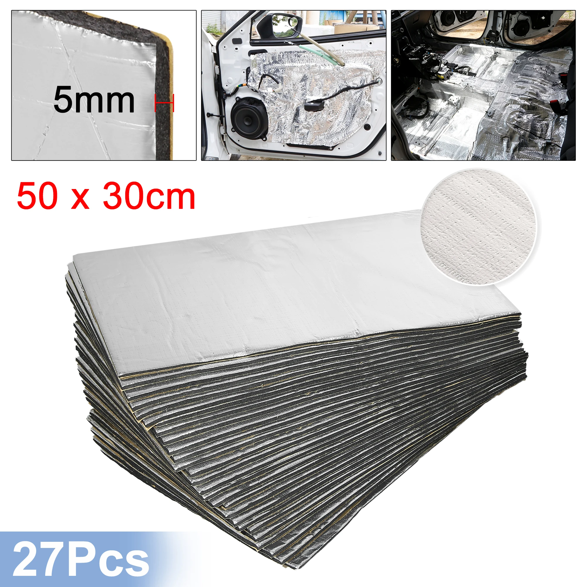 Uxcell Noise Insulation Car Accessori 27pcs 5mmX50cmX30cm Car Heat Sound Deadening Liner Deadener Mat Aluminum Soundproof Sheet
Uxcell Noise Insulation Car Accessori 27pcs 5mmX50cmX30cm Car Heat Sound Deadening Liner Deadener Mat Aluminum Soundproof Sheet