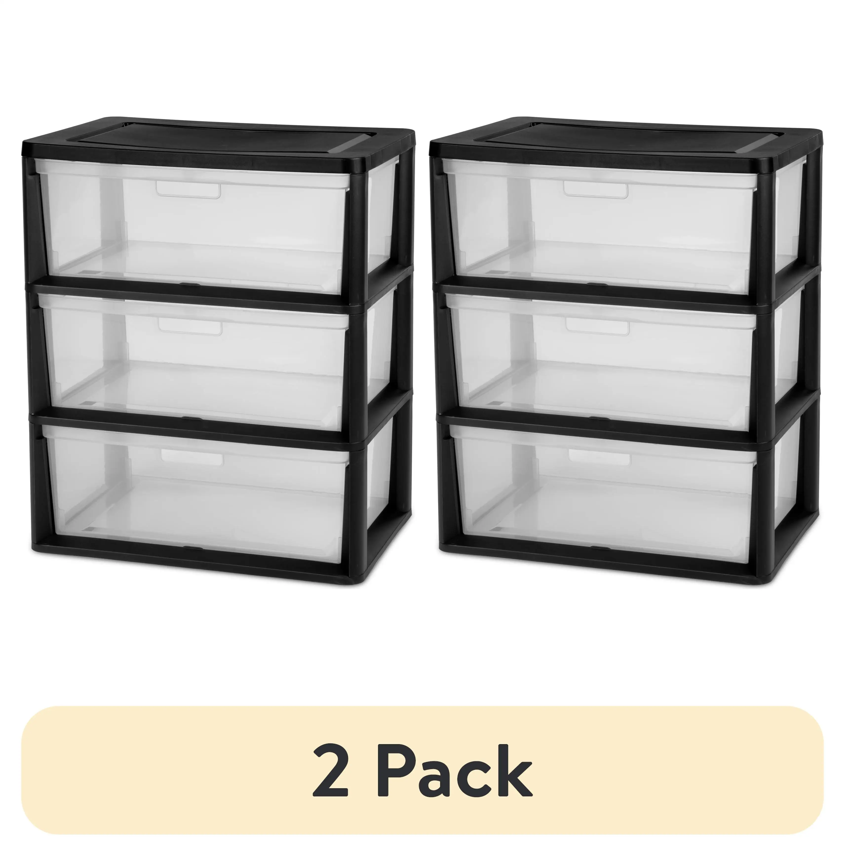 (2 pack) Wide 3 Drawer Tower, Plastic Storage Organizer with Removable Clear Bins, Easy to Assemble - No Tools Needed, Black
(2 pack) Wide 3 Drawer Tower, Plastic Storage Organizer with Removable Clear Bins, Easy to Assemble - No Tools Needed, Black