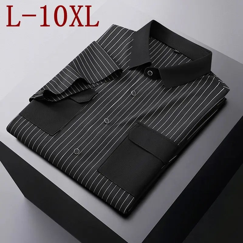 10XL 8XL 7XL New Summer Ice Silk Breathable Striped Pocket Shirt For Man High End Mens Shirts Business Casual Menswear Clothing
10XL 8XL 7XL New Summer Ice Silk Breathable Striped Pocket Shirt For Man High End Mens Shirts Business Casual Menswear Clothing