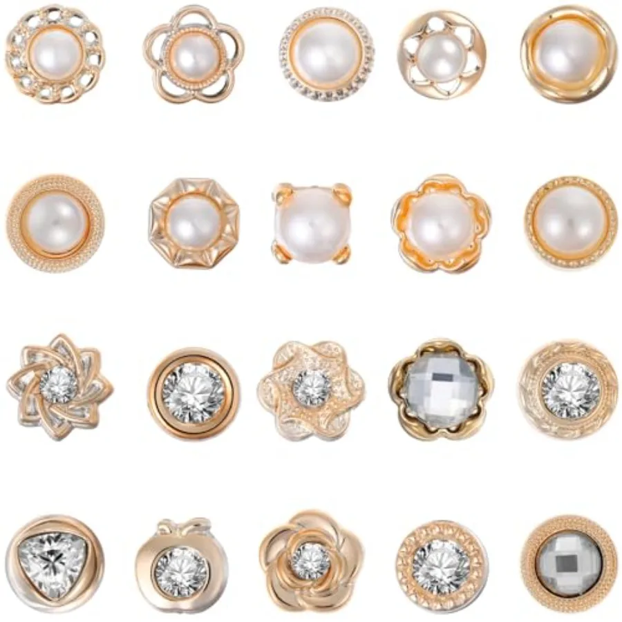 VILLCASE No Sew Shirt Brooch Buttons 40Pcs Safety Pins Pearl Rhinestone Decorative Fixed Button Clips for Clothes Cover up Anti
VILLCASE No Sew Shirt Brooch Buttons 40Pcs Safety Pins Pearl Rhinestone Decorative Fixed Button Clips for Clothes Cover up Anti