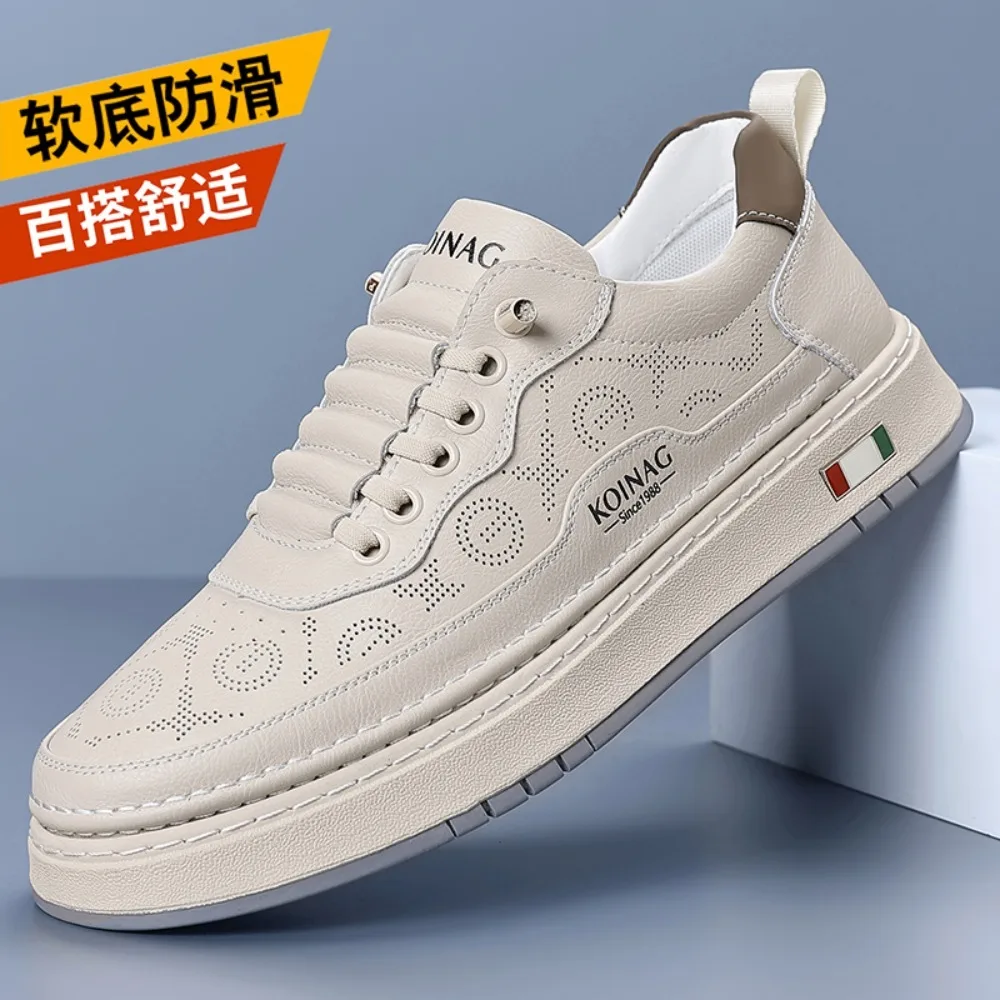 Spring Summer Breathable Leather Sneakers for Men Lace Free Designer Casual Shoes Male Fashion Solid Color Board Shoes Man
Spring Summer Breathable Leather Sneakers for Men Lace Free Designer Casual Shoes Male Fashion Solid Color Board Shoes Man