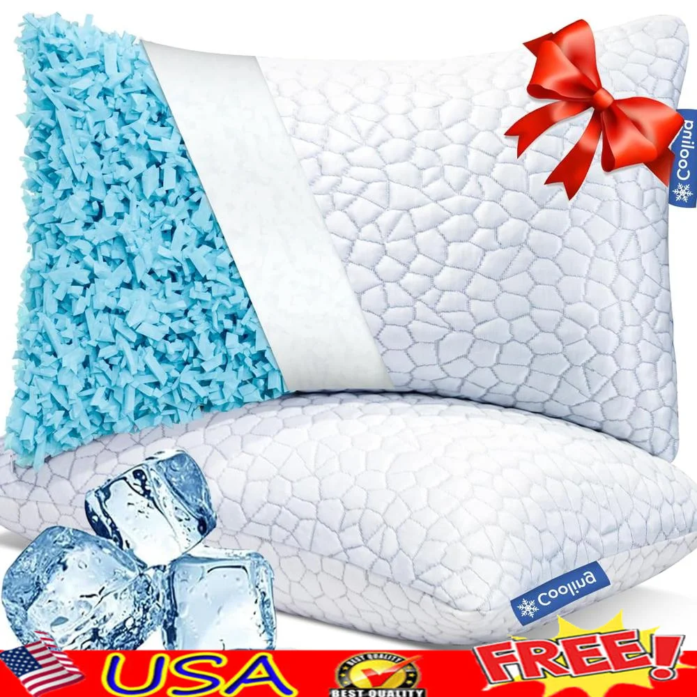 Cooling Shredded Memory Foam Pillows Queen Size 2 Pack Adjustable Loft Breathable Sleep Solution Hot Sleepers
Cooling Shredded Memory Foam Pillows Queen Size 2 Pack Adjustable Loft Breathable Sleep Solution Hot Sleepers