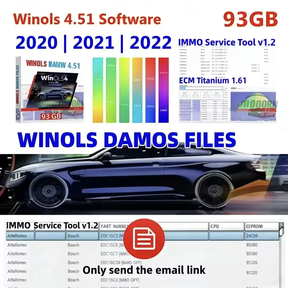 WinOLS 4.51 Full Version Auto Repair Software with 93GB WINOLS DAMOS ECM Titanium 1.61 And Immo Service Tool V1.2 for Vehicle Di
WinOLS 4.51 Full Version Auto Repair Software with 93GB WINOLS DAMOS ECM Titanium 1.61 And Immo Service Tool V1.2 for Vehicle Di