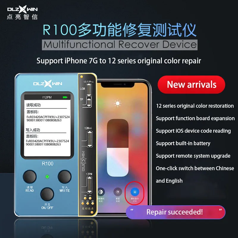 DL R100 Multi-Function Repair Tester Host Expansion Board Original Color Icopy Supports Screen Assembled For iPhone 7-12 Pro Max
DL R100 Multi-Function Repair Tester Host Expansion Board Original Color Icopy Supports Screen Assembled For iPhone 7-12 Pro Max