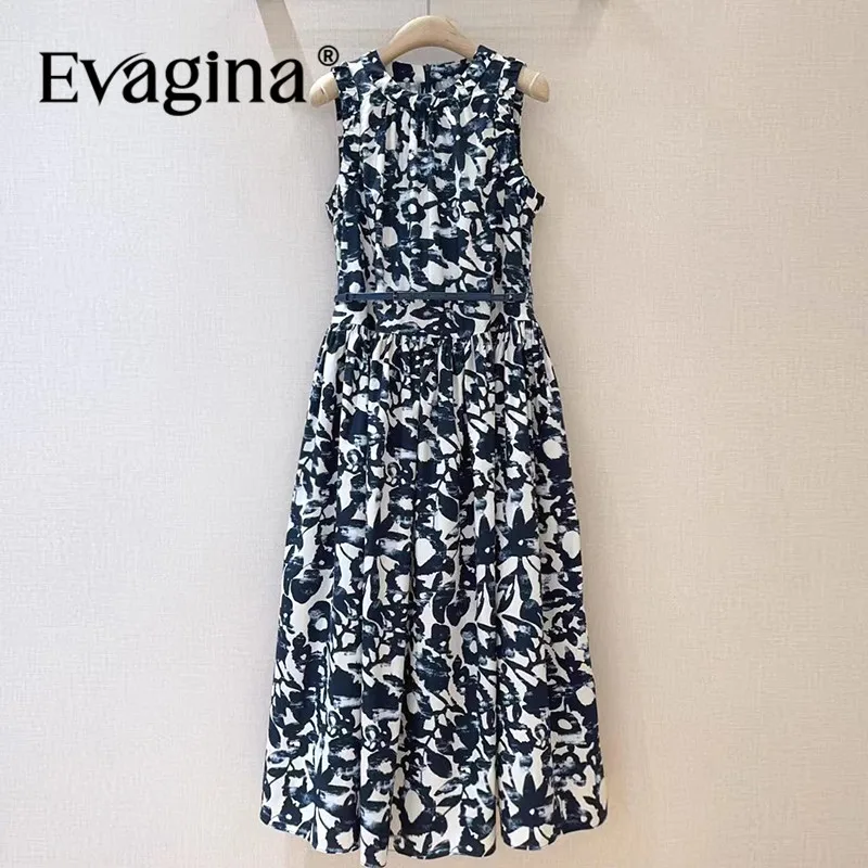 Evagina Print Sleeveless Fashion Dress For Women's Loose Waist Lace-Up Slim Big Swing Dresses Spring Summer 2025 New
Evagina Print Sleeveless Fashion Dress For Women's Loose Waist Lace-Up Slim Big Swing Dresses Spring Summer 2025 New