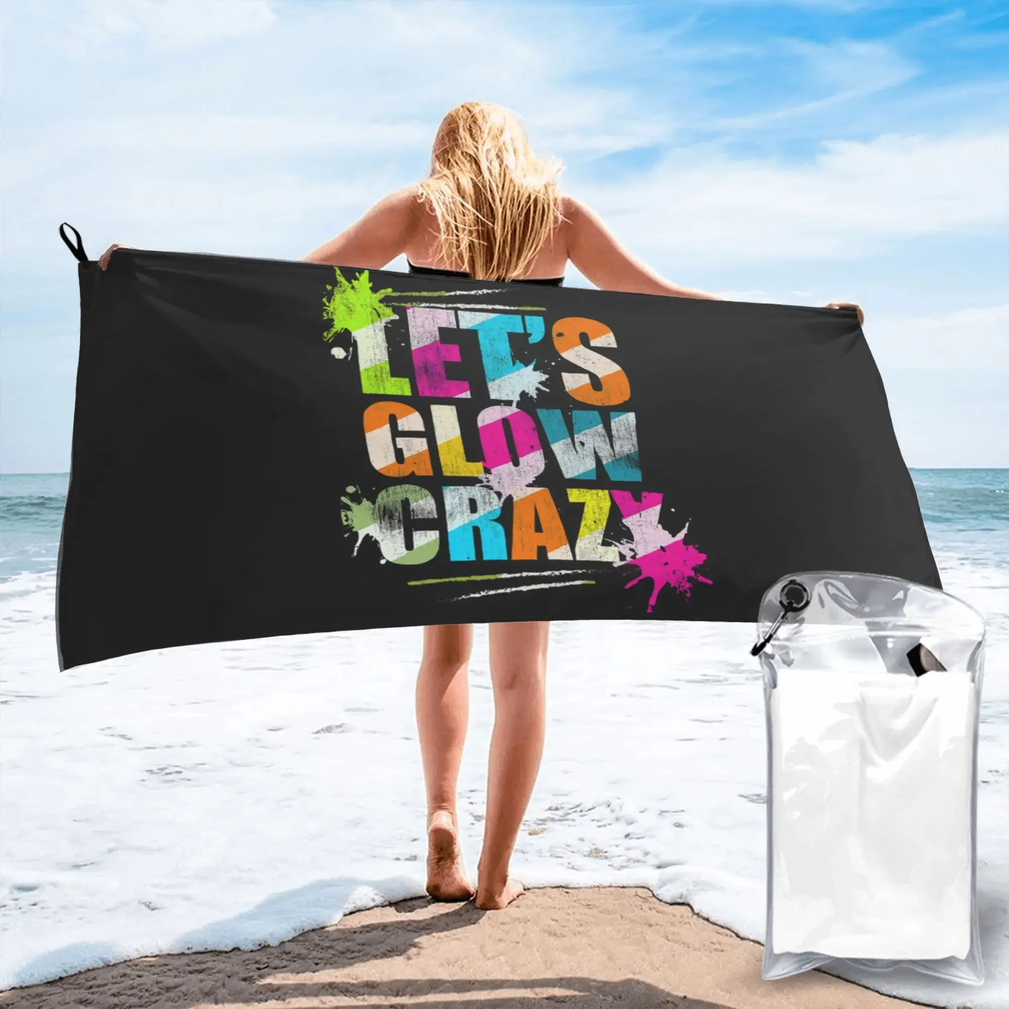 Let's Glow Crazy Neon Party Light Rave Beach Towel Soft Microfiber Quick Dry Absorbent Quick Towels For Bath
Let's Glow Crazy Neon Party Light Rave Beach Towel Soft Microfiber Quick Dry Absorbent Quick Towels For Bath