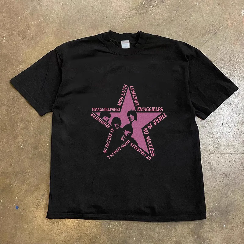 American men's and women's rock pattern printed T-shirt Y2k retro loose short sleeved round neck cotton top Gothic streetwear
American men's and women's rock pattern printed T-shirt Y2k retro loose short sleeved round neck cotton top Gothic streetwear