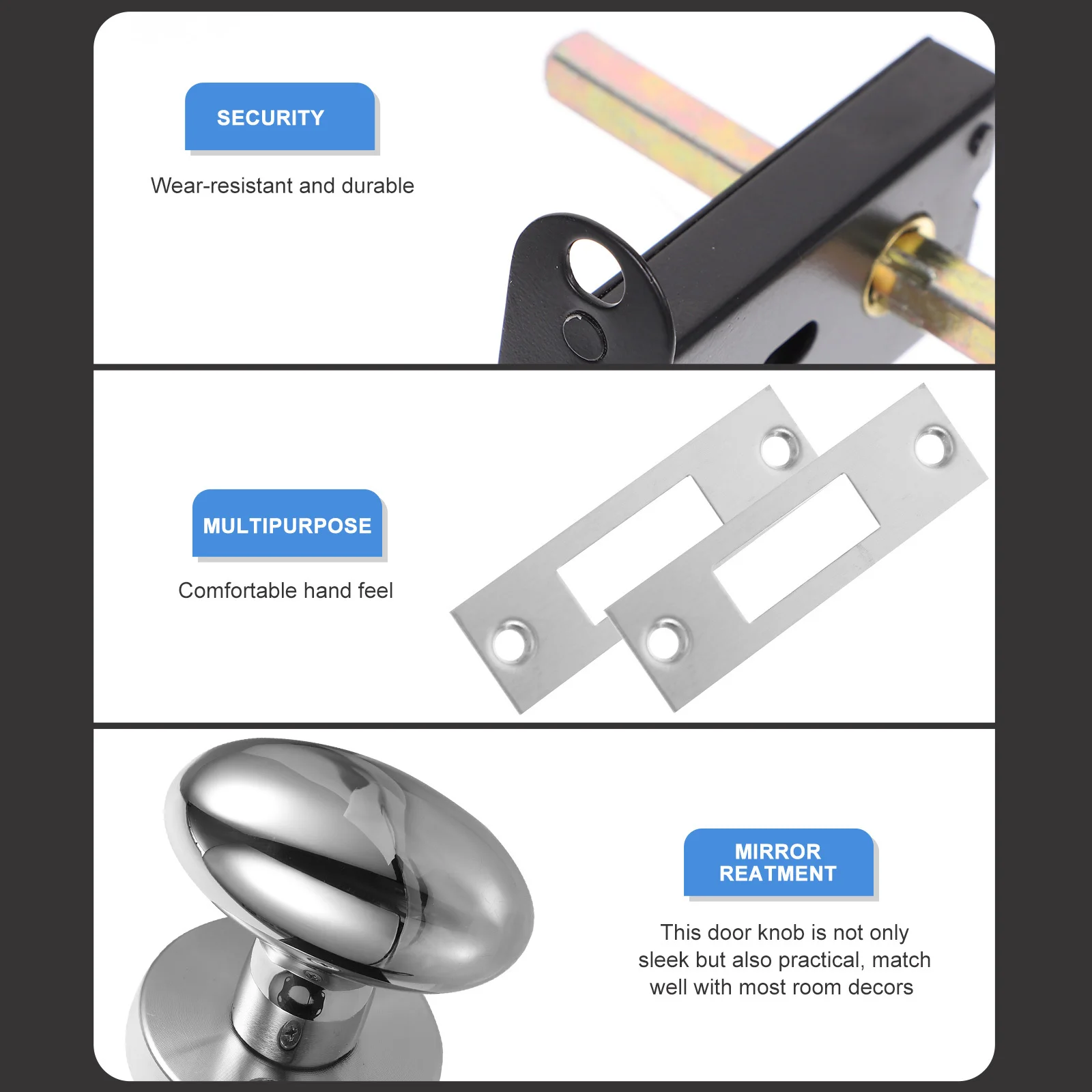 1 set 1 Set Stainless Steel Silent Door Handle Lock Round Locking Lever Deadbolt Single Sided Privacy Accessory Hardware
1 set 1 Set Stainless Steel Silent Door Handle Lock Round Locking Lever Deadbolt Single Sided Privacy Accessory Hardware