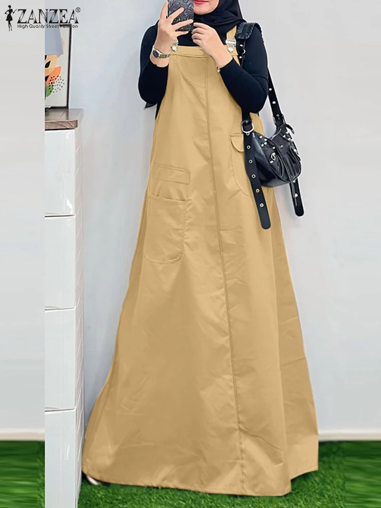 ZANZEA Womens Commute Work Maxi Vestidos Daily Sleeveless Casual Islamic Hijab Pinafore Dresses Muslim Suspender Abaya Robes
ZANZEA Womens Commute Work Maxi Vestidos Daily Sleeveless Casual Islamic Hijab Pinafore Dresses Muslim Suspender Abaya Robes