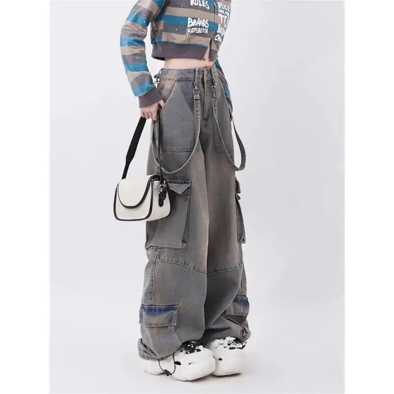 Flap Pocket Cargo Jogger Jeans Pants Women Low Rise Jean Harajuku Streetwear Straight Wide Leg Baggy Jeans Techwear Hip Hop Punk
Flap Pocket Cargo Jogger Jeans Pants Women Low Rise Jean Harajuku Streetwear Straight Wide Leg Baggy Jeans Techwear Hip Hop Punk