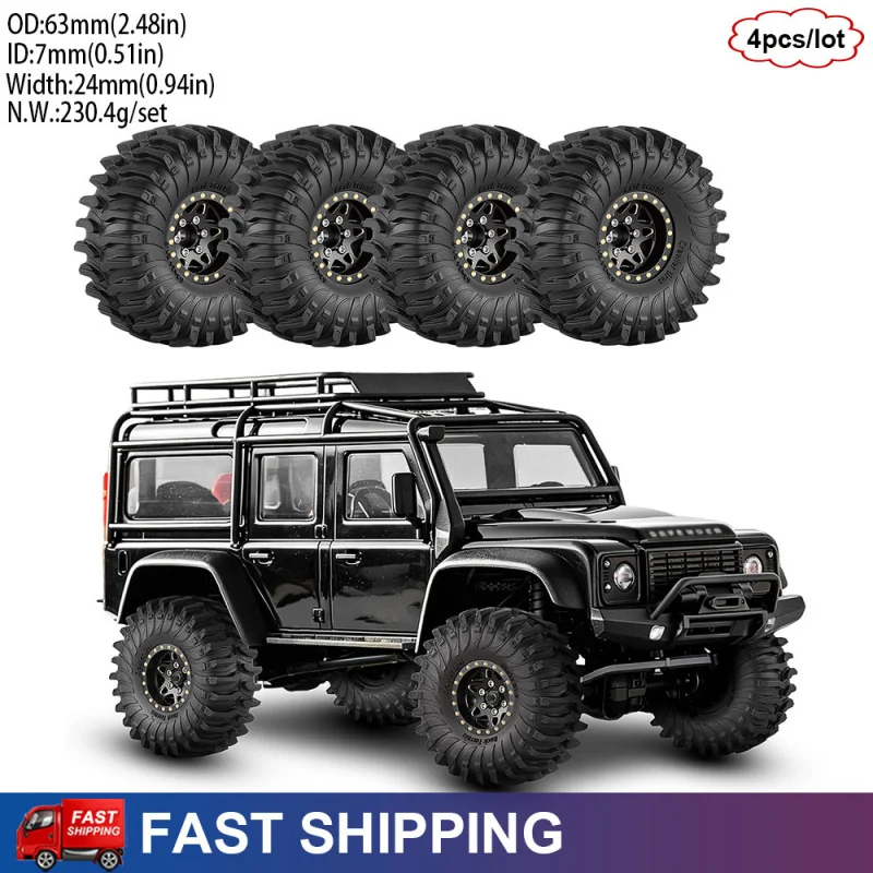 4PCS 1.0" Brass Metal RC Crawler Beadlock Tires and Wheels for 1/18 1/24 Traxxas TRX4M Axial SCX24 AX24 FCX24 Upgrade Parts
4PCS 1.0" Brass Metal RC Crawler Beadlock Tires and Wheels for 1/18 1/24 Traxxas TRX4M Axial SCX24 AX24 FCX24 Upgrade Parts
